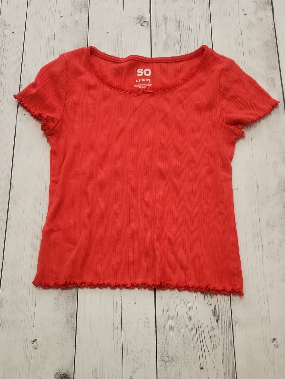 Like New SO Girls Size L (10/12) red Blouse